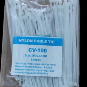 100mm Nylon Zip Cable Tie White Pack of 100, 

20packs total
