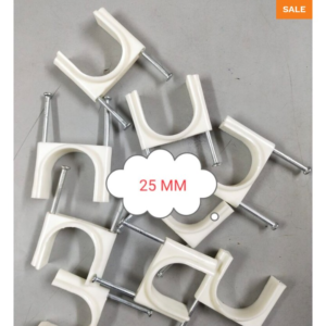 25mm Cable Clip Double Nail Packet Pack of 5