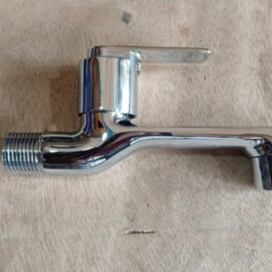 15mm Flat Bib Cock Long Body Brass Queen Water Tap Chrome Finish Box Pack 4 Pic